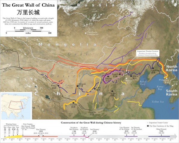 великая китайская стена протяженность