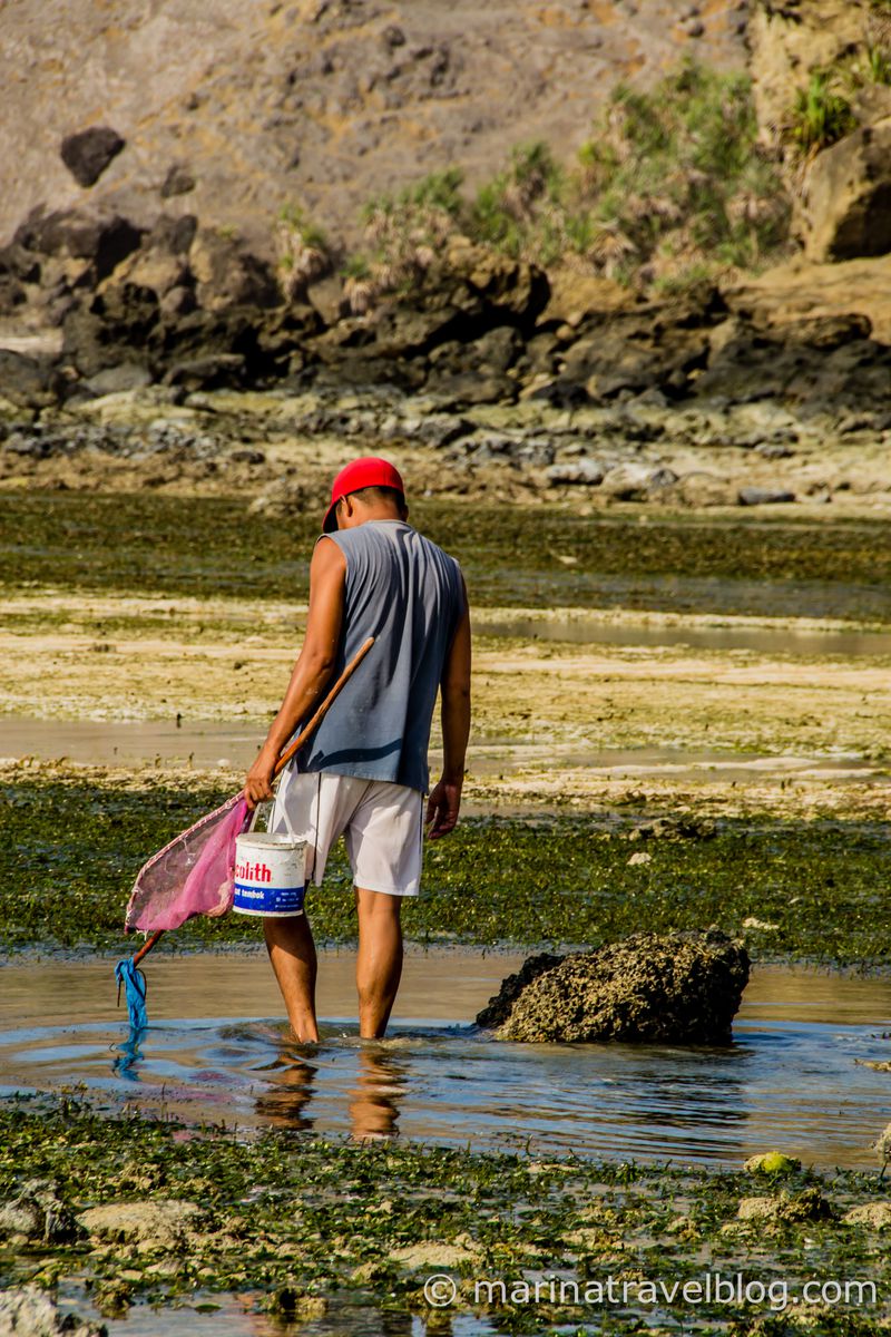 Остров Ломбок местный рыболов