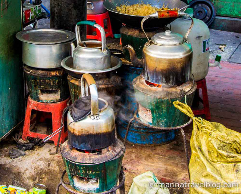 Мьянма: приготовление уличной еды