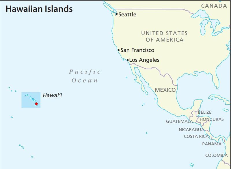 остров гавайи где находится на карте