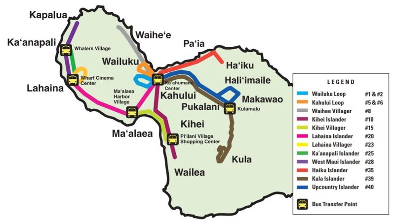 остров мауи автобусы карта