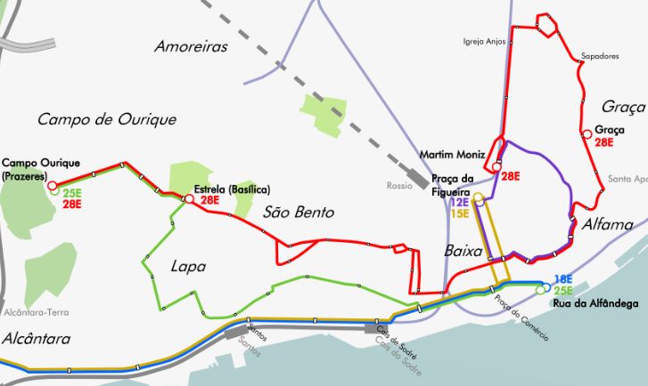 маршрут 28 трамвая лиссабон