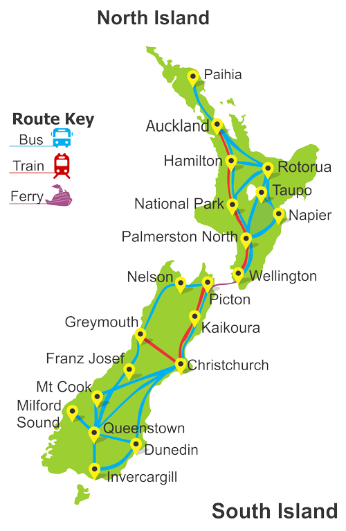 новая зеландия карта жд поездов