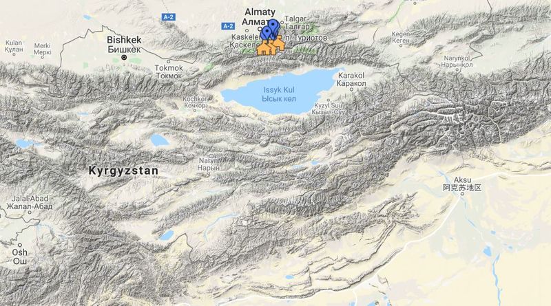 горы тянь шань на карте казахстана и мира